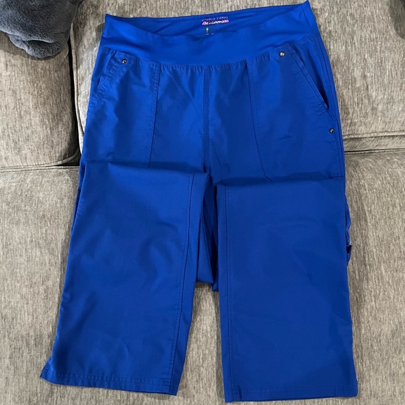 Galaxy Blue healing hands Scrub Pants 5 Pocket Purple Label 9133 Cargo Tori Yoga - Picture 5 of 7